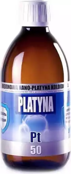 Niejonowa nano platyna koloidalna Pt 50 5ppm 300ml Pro Aktiv Zdrowie i uroda Zdrowie Witaminy minerały suplementy diety