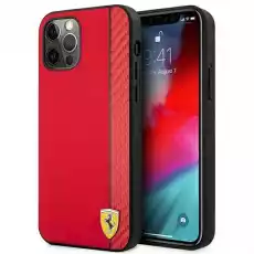 Ferrari FESAXHCP12MRE iPhone 1212 Pro 61 czerwonyred hardcase On Track Carbon Stripe Telefony i akcesoria Akcesoria telefoniczne Etui