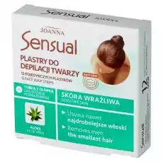 Joanna Sensual plastry do depilacji twarzy Aloes 12szt oliwka 10ml Zdrowie i uroda Kosmetyki i akcesoria Pielęgnacja ciała Balsamy mleczka peelingi do ciała