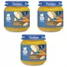 Gerber Obiadek jarzynki z królikiem dla niemowląt po 5 miesiącu zestaw 3 x 125 g Dla dziecka Akcesoria dla dzieci Karmienie dziecka