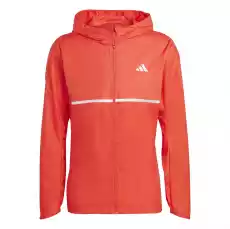 Kurtka z kapturem męska adidas OWN THE RUN czerwona H44547 Odzież obuwie dodatki Odzież wierzchnia Wiatrówki