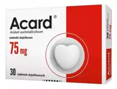 ACARD 75mg x 30 tabletek Zdrowie i uroda Zdrowie FarmaceutykiLeki