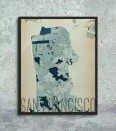 San Francisco Artystyczna mapa Dom i ogród Wyposażenie wnętrz Dekoracja Obrazy i plakaty