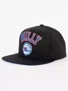 Czapka Snapback Mitchell Ness Philadelphia 76ers NBA ZZ Czarna Odzież obuwie dodatki Galanteria i dodatki Nakrycia głowy Czapki z daszkiem