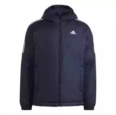 Kurtka z kapturem męska adidas ESSENTIALS INSULATED granatowa GT9165 Odzież obuwie dodatki Odzież wierzchnia Kurtki i okrycia zimowe