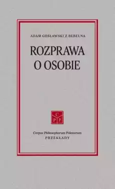 Rozprawa o osobie Książki Nauki humanistyczne