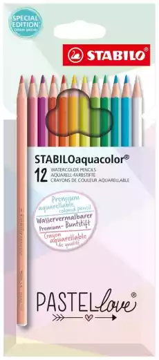 Kredki akwarelowe 12k Stabilo Pastellove aquacolor Biuro i firma Akcesoria biurowe Artykuły plastyczne