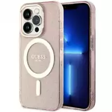 Guess GUHMP14XHCMCGP iPhone 14 Pro Max 67 różowypink hardcase Glitter Gold MagSafe Telefony i akcesoria Akcesoria telefoniczne Etui