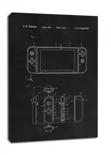 Patent Konsola Nintendo Switch 2017 Czarmy obraz na płótnie Wymiar do wyboru 20x30 cm Dom i ogród Wyposażenie wnętrz Dekoracja Obrazy i plakaty