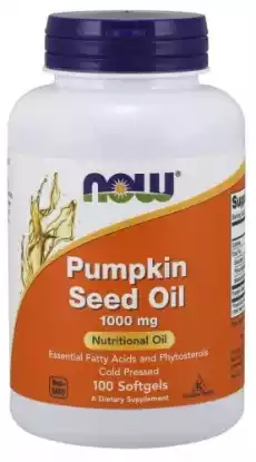 Pumpkin Seed Oil Olej z Pestek Dyni 1000 mg 100 kapsułek NOW FOODS Zdrowie i uroda Zdrowie Witaminy minerały suplementy diety