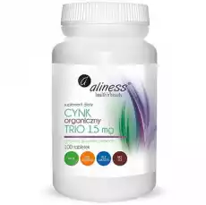 ALINESS CYNK ORGANICZNY TRIO 15MG 100 TABLETEK VEGE Zdrowie i uroda Zdrowie Witaminy minerały suplementy diety