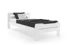 Drewniane łóżko Dallasso z materacem 90x200 cm białe Dom i ogród Meble Sypialnia ŁóżkaStelaże