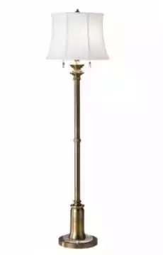 Lampa Stojąca Wilington Mosiądz Biel 43x43x156cm Dom i ogród Wyposażenie wnętrz Oświetlenie Lampy sufitowe