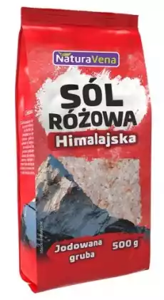 SÓL HIMALAJSKA RÓŻOWA GRUBO MIELONA 500 g NATURAVENA Artykuły Spożywcze Przyprawy