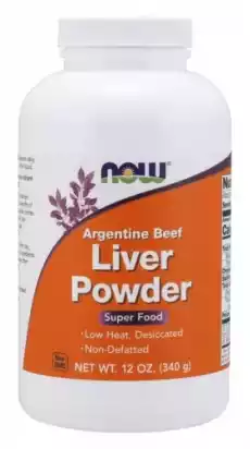 Argentine Beef Liver Wysuszona Wątroba Wołowa w proszku 340 g NOW FOODS Zdrowie i uroda Zdrowie Witaminy minerały suplementy diety