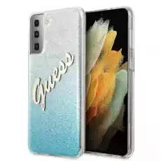 Guess GUHCS21MPCUGLSBL S21 G996 niebieskiblue hardcase Glitter Gradient Script Telefony i akcesoria Akcesoria telefoniczne Etui