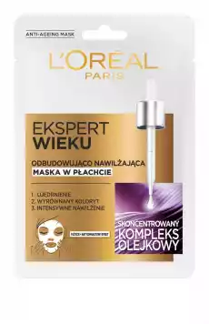 LOreal Paris Ekspert Wieku 60 Odbudowująca maska w płachcie 30g Zdrowie i uroda Kosmetyki i akcesoria Pielęgnacja twarzy Maseczki