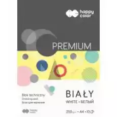 Happy Color Blok techniczny PREMIUM biały A4 250g 10 arkuszy biały 10 kartek Dla dziecka Artykuły szkolne Bloki i wycinanki