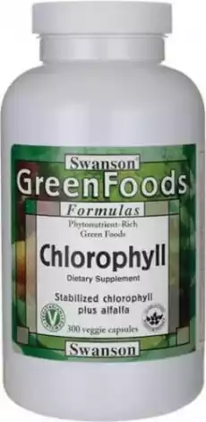 Chlorofil Chlorophyll 60mg 300 kapsułek SWANSON Artykuły Spożywcze Produkty dietetyczne Suplementy