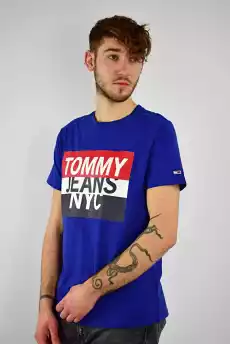 TSHIRT MĘSKI TOMMY JEANS NIEBIESKI Odzież obuwie dodatki Odzież męska