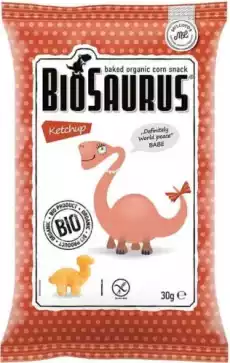 Chrupki kukurydziane Dinozaury o smaku ketchupowym bezglutenowy BIO 30 g Cibi Artykuły Spożywcze Czipsy i chrupki