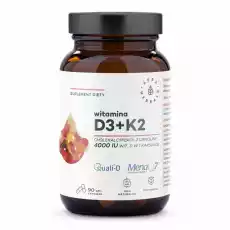 Witamina D3 4000 IU K2 90 Kapsułek Aura Herbals Artykuły Spożywcze