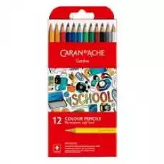 Carandache Kredki permanentne School Line 12 kolorów Dla dziecka Artykuły szkolne Kredki farby flamastry markery