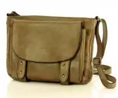 MARCO MAZZINI Torebka przewieszka skórzana vintage messenger beż taupe Odzież obuwie dodatki Galanteria i dodatki Torebki damskie