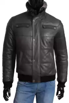 MAR100 pikowana kurtka skórzana w stylu bomberki męskiej DORJAN Odzież obuwie dodatki Odzież wierzchnia