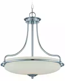 Lampa Sufitowa Wisząca Gary Nikiel Biel 53x53x60cm Dom i ogród Wyposażenie wnętrz Oświetlenie Lampy sufitowe