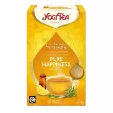 Yogi Tea Herbatka dla zmysłów szczęście z zieloną herbatą i olejkami eterycznymi For the senses pure happiness 37 g Bio Artykuły Spożywcze Herbata