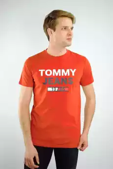 TSHIRT MĘSKI TOMMY JEANS CZERWONY Odzież obuwie dodatki Odzież męska