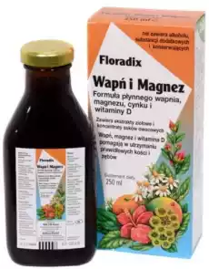 ZiołoPiast Floradix Wapń I Magnez 250 Ml Płyn Zdrowie i uroda Zdrowie Witaminy minerały suplementy diety