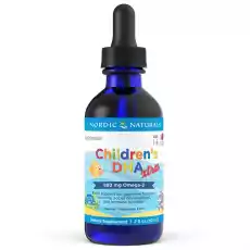 Nordic Naturals Childrens DHA Xtra 880 mg Omega 3 w kroplach o smaku jagodowym 60ml Sport i rekreacja Odżywki i suplementy