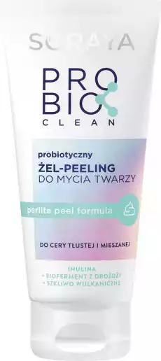 Soraya Probio Clean Probiotyczny żelpeeling do mycia twarzy do cery tłustej i mieszanej 150ml Zdrowie i uroda Kosmetyki i akcesoria Pielęgnacja twarzy