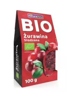 ŻURAWINA SŁODZONA CUKREM TRZCINOWYM BIO 100 g NATURAVENA Artykuły Spożywcze Bakalie i suszone owoce