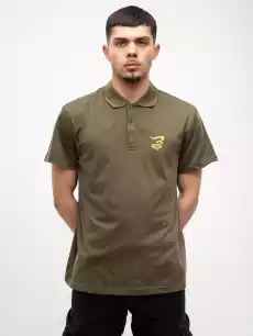 Koszulka Polo Z Nadrukiem Męska Khaki Grube Lolo Print Logo Odzież obuwie dodatki Odzież męska Koszulki męskie