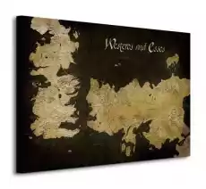 Game of Thrones Westeros and Essos Antique Map Obraz na płótnie Dom i ogród Wyposażenie wnętrz Dekoracja Obrazy i plakaty