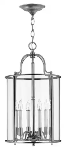 Classic Chic Srebrna L Lampa Sufitowa 35x63cm Dom i ogród Wyposażenie wnętrz Oświetlenie Lampy sufitowe