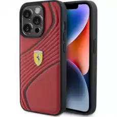 Etui Ferrari HardCase Twist Metal Logo do iPhone 15 Pro czerwone Telefony i akcesoria Akcesoria telefoniczne Pokrowce i kabury do telefonów