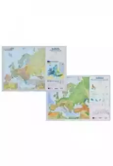 Mapa Europy A2 Dwustronna laminowana Biuro i firma Akcesoria biurowe Artykuły papiernicze Globusy i mapy