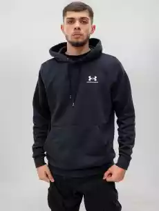 Bluza Z Kapturem Under Armour Essential Fleece Czarna Odzież obuwie dodatki Odzież męska Bluzy męskie