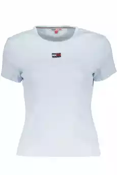 TSHIRT TOMMY HILFIGER JASNONIEBIESKI DAMSKI TSHIRT Z KRÓTKIM RĘKAWEM Odzież obuwie dodatki