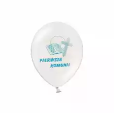 Balony lateksowe komunijne białe niebieskie 50szt Gadżety Balony