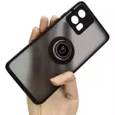 Etui Bizon Case Hybrid Ring do Motorola Moto Edge 30 Fusion czarne Telefony i akcesoria Akcesoria telefoniczne Pokrowce i kabury do telefonów