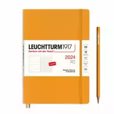 PLANER TYGODNIOWY Z NOTATNIKIEM LEUCHTTURM1917 W MIĘKKIEJ OPRAWIE MEDIUM A5 2024 RISING SUN Biuro i firma Akcesoria biurowe Artykuły papiernicze