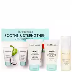 Soothe Strengthen Mini Clean Skincare Trio zestaw żel do mycia twarzy 30ml lekki krem nawilżający 30g ziołowe serum do twa Zdrowie i uroda Kosmetyki i akcesoria Pielęgnacja ciała