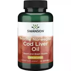 Pristine Norwegian Cod Liver Oil 60 kaps Swanson Artykuły Spożywcze Produkty dietetyczne Suplementy