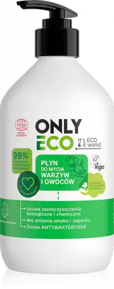 OnlyEco PŁYN DO MYCIA OWOCÓW I WARZYW 500 ml Dom i ogród Sprzątanie domu Środki czystości