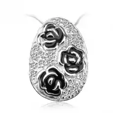 wisiorek srebrny róże z cyrkoniami Biżuteria i zegarki Półfabrykaty do wyrobu biżuterii